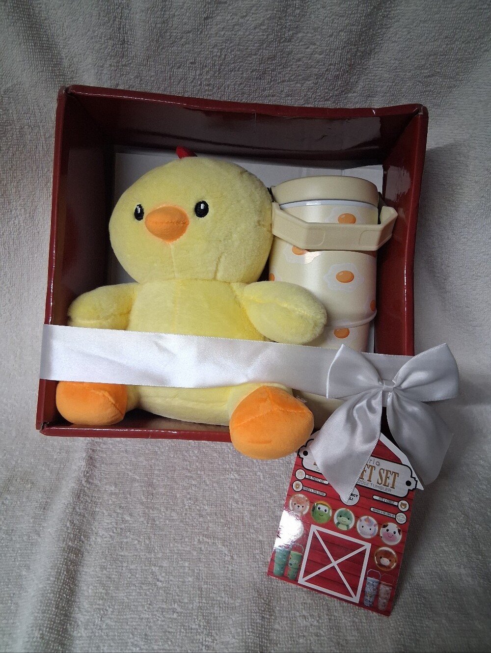 Yellow Plush Chick Gift Set with Insulated Tumbler